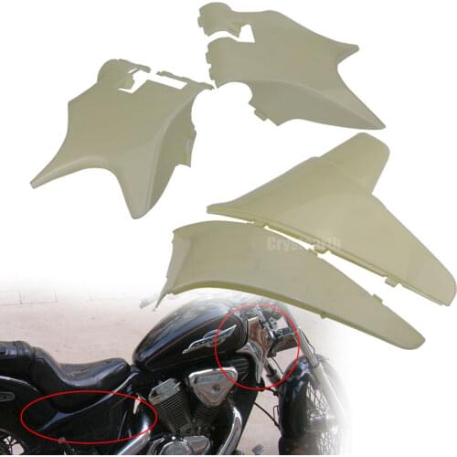Unpainted Motorcycle Batteries Side Fairing Cover + Frame Neck Cover Cowl For Honda Shadow VT 600 VLX600 STEED400 1988-1998