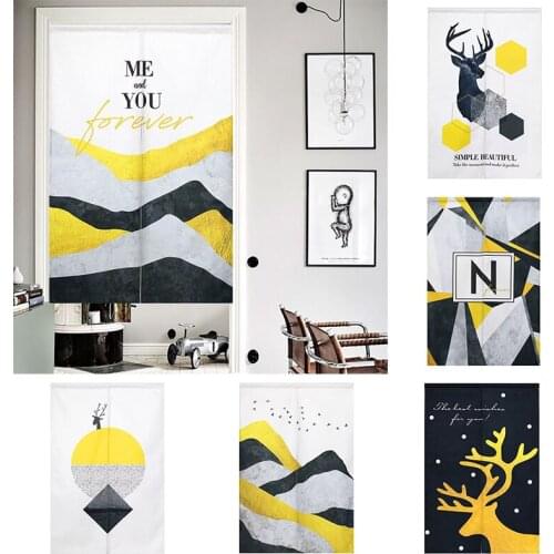 Nordic Door Curtain Fabric Partition Curtain Household Bedroom Half Panel Curtain Doorway Hanging Curtain Home Decoration