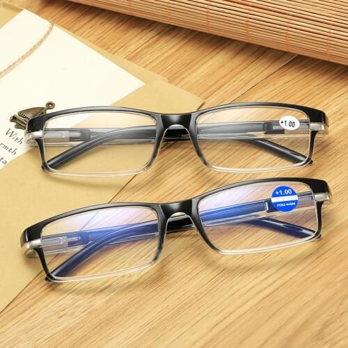 Reading Glasses Resin Lens Anti Blue Light HD Presbyopia Eyeglasses Prescription Eyewear Diopter 0 +1.0 1.5 2.0 2.5 3.0 3.5 4.0