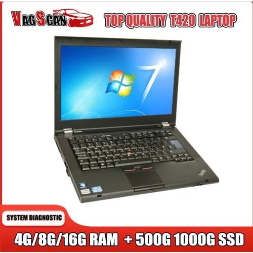Used laptop T420 I5 4G 8G 16G With 360G 500G 1T SSD Windows 7 Win10 PC For auto diagnsotic tool with DVD Driver