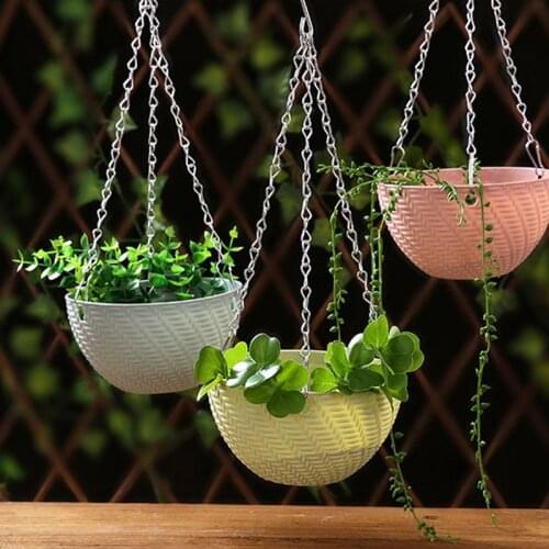Resin Hanging Plant Pots Basket Plant Hang Plant Flower Pot Hanger Outdoor Hanging Pot Holder Basket for Wall Decoration Garden