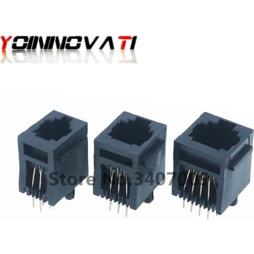 10pcs RJ11 Telephone Jack Connector 4P4C 6P6C 8P8C 95001 Vertical Crystal Head Female Socket Black