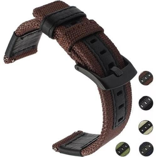 Canvas Nylon + Leather Watch Band For Jeep Diesel Fossil 20mm 22mm Men Watch Strap Longer Wrist Strap Watch Belt