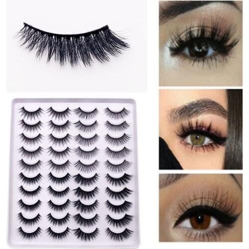20 Pairs Mink Lashes Faux Eyelashes Mink False Eyelashes Dramatic Volume Lashes Eyelash Extension False Eyelashes