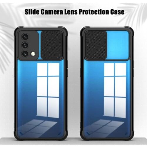 Transparent Slide Window Phone Case For OPPO Realme 8 Pro 5 5S 5i C3 C12 C15 C25 C20 C21 Clear Silicone ShockProof Case Cover
