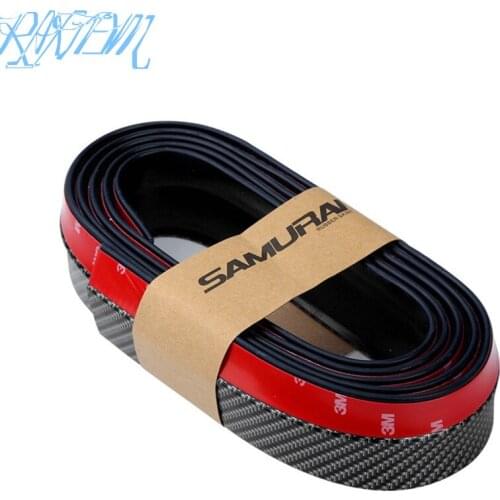 Universal Black Carbon Fiber Front lip Splitter Chin Spoiler Side Skirt Body Kit Trim 2.5 Meters For Mazda 2 3 6 Cx-5 CX3 Atenza