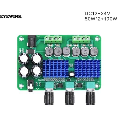 XH-A311 High power digital power amplifier board 2.1 channel TPA3116D2 Stereo Audio subwoofer Amp 50WX2+100W home theater