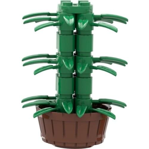 Plant Building Blocks Potted Flowers Tree Park Street View Bench Toys Children Compatible with Major Brand Model MOC Citys