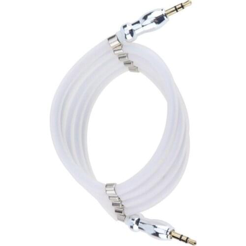 1M Magnetic Audio Jack 3.5mm Aux Cable Male to Male Gold Plated Plug Stereo Auxiliary Cord For Car Headphone MP3/4 Phone Speaker