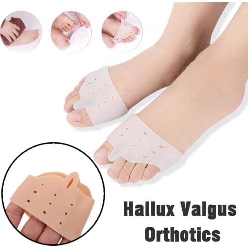 2 Colors 1Pair Bone Orthopedic Bunion Correction Pedicure Silicone Hallux Valgus Corrector Braces Toes Separator Feet Care Tool
