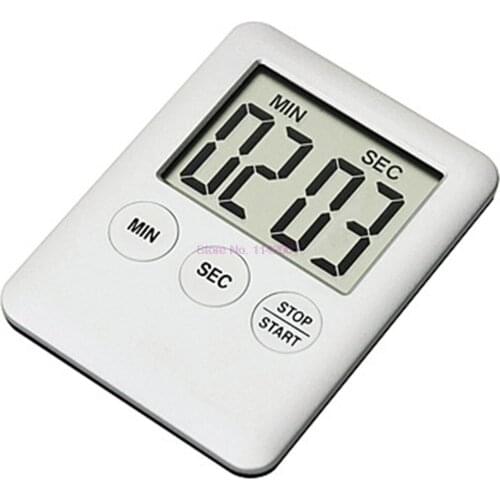 100PCS Square LCD Digital Timer for Kitchen Cooking Timer Clock Large Magnet Temporizador Digital Table Clock Hour Meter Alarm