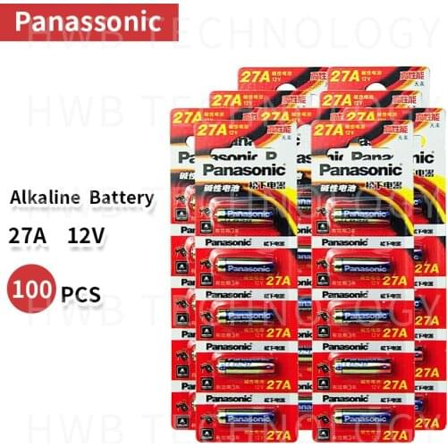 100pcs Panasonic 27A A27 12V Alarm-Remote Dry Alkaline Battery Cells 27AE 27MN High Capacity Car Remote Toys Calculator DoorBe