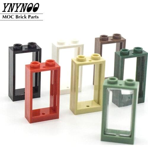 20Pcs/lot Windows and Doors Series Parts 60602 Glass for 60593 Window 1x2x3 Flat Front MOC Building Blocks Bricks Parts DIY Toys