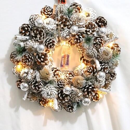 2021 New Winter Xmas Craft Nature New Year Decorations Garland Decor Home Decor Christmas Wreath Window