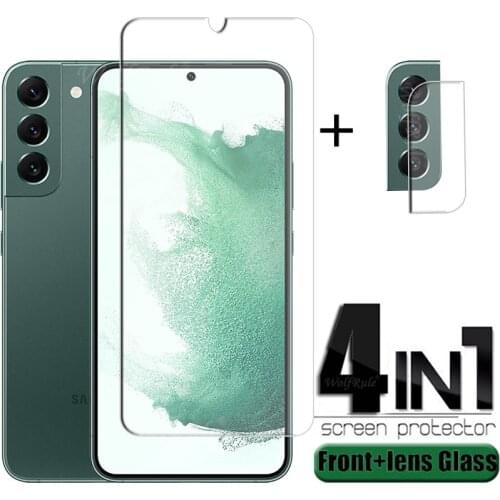 4-in-1 For Samsung Galaxy S21 Glass For Samsung S21 Tempered Glass For Samsung A51 A71 A21S M21 M31 A41 A31 S21 Plus Lens Glass