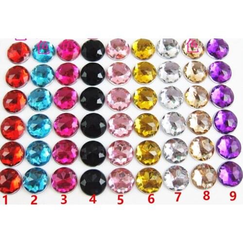 500 pcs 10mm Sewing Round Acrylic buttons Flat Back Rhinestones Beads Round Acrylic Sew On 2 Hole