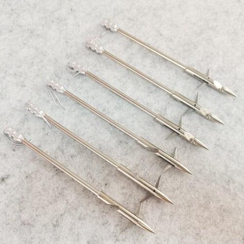 6pcs Bow Fishing Slingshot Arrow Stainless Steel Broadheads Arrowhead Hunting Shooting Fishing Darts