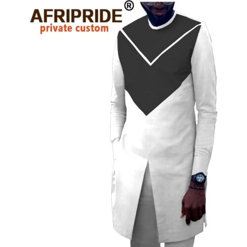 African Clothing for Men Dashiki Long Coats and Ankara Pants 2 Piece Set Tracksuit Mens Casual Plus Size Tribal Attire A2016032