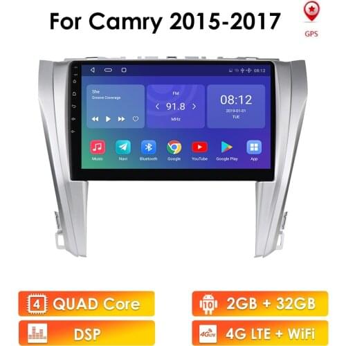 Android 10 Car Radio for Toyota Camry 2015 2016 2017 2 Din Car Player Multimedia GPS Stereo Audio Navigation USB WIFI 4G LTE DVR