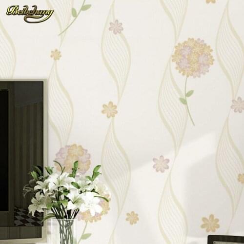 Beibehang papel de parede 3d Eco-friendly pvc Flowery Stripe childrens Wallpaper flower kids wall paper roll for bedroom mural