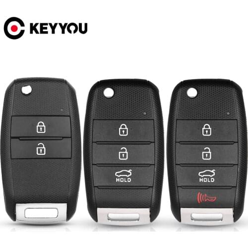 KEYYOU 3/4 Buttons Remote Folding Car Key Case Shell Case For KIA Carens Cerato Forte K2 K3 K5 Car Fob Cover