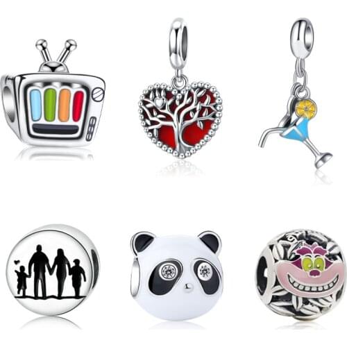 2021 Summer New Fashion Rainbow TV Big Hole Bead Panjia Beads Red Tree of Life DIY Pendant Accessories Couple Jewelry