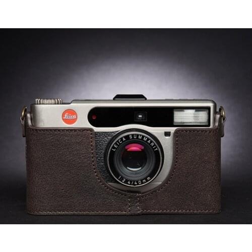 For Leica minilux 40mm minilux zoom Genuine Leather Camera Half Case Bag