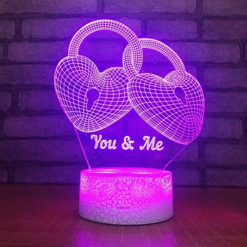 Colorful Remote Control Color Changing Lights Stereo Vision Led 3d Night Table Lamps For Living Room Bedside decorative lamp