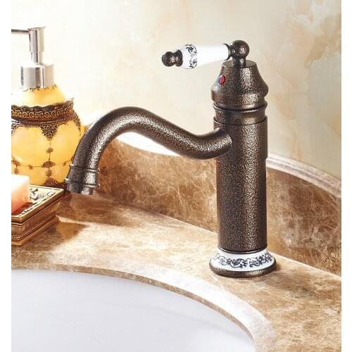 European creative basin faucet kitchen faucet pay a simple under counter basin faucet print handle