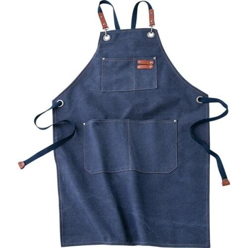 Japanese Apron Waterproof Barista Milk Tea Baking Shop Polyester Cotton Canvas Household Kitchen Waist Adult Workwear