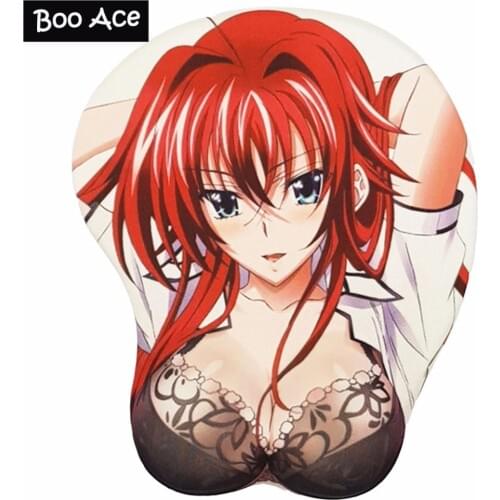 Highschool DXD Rias Gremory Sexy Big Soft Breast 3D Gaming Mouse Pad Wrist Rest H2.8cm
