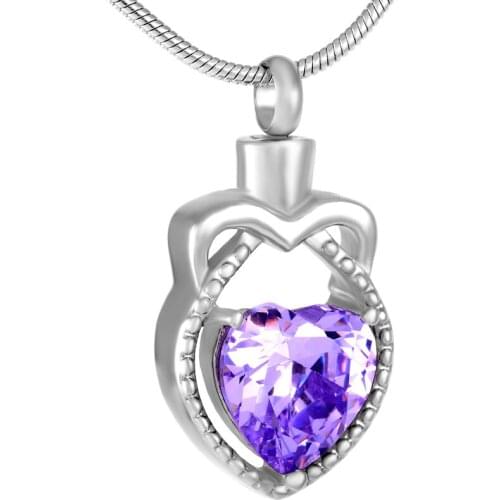 IJD9287 Elegant heart shape crystal inlay girl accessories jewelry memorial urn necklace pet cat cremation pendant jewelry