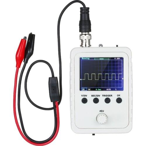 2.4-inch TFT Digital Oscilloscope Kit with Power Adapter and BNC-Clip Cable Probe DS0150 (Assembled Finished Machine)