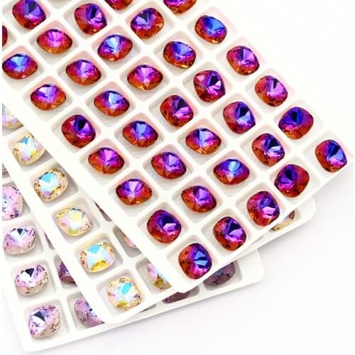 Square Rhinestone Applique k9 crystal glass Diy Jewelry for Craft Beads Glue on Clothes Decoration Diy Rhinestone Applique Top