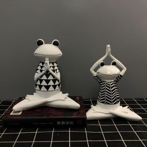 Nordic Ins Resin Home Crafts Buddha Yoga Frog Creative Living Room Decoration Animals In Childrens Room Home Decor