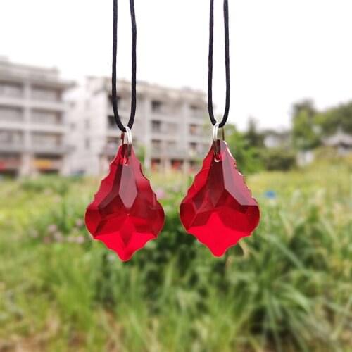 38mm Crystal Baroque Maple Leaf SuncatcherChandelier Hanging Pendant Glass Prism Sun Catcher Home Window Wedding DIY Decoration