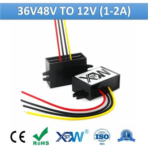 XWST 36V 48V to 12V DC to DC Step Down Module 1A 1.5A 2A ABS Plastic 12W 24W Buck Voltage Reducer for Vehicle Equipment