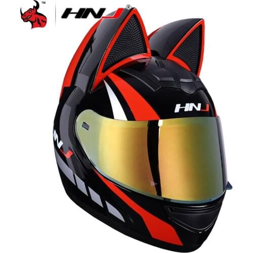 HNJ Motorcycle Helmet Women 4 Season Personality Moto Capacete Black Helmet Full Face Fashion Motorbike Helmet 8 colour