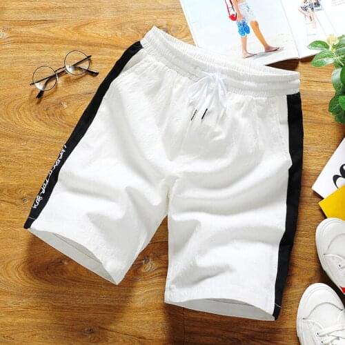 2021 latest shorts mens summer casual breathable comfortable Capri trend loose 100% cotton mens pants