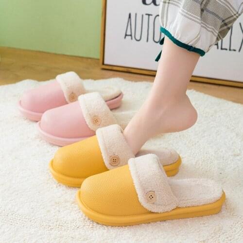 New Winter Slides Home Waterproof Slippers For Women Sandals Detachable Washable Flat Family Shoes Mens Slippers Korean Style