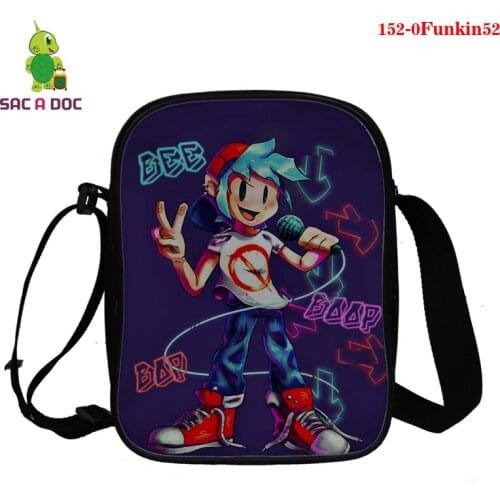 3D Printing Friday Night Funkin Men Cool Mini Shoulder Bags for Traveling Women Crossbody Boys Messenger Bag for School Satchels