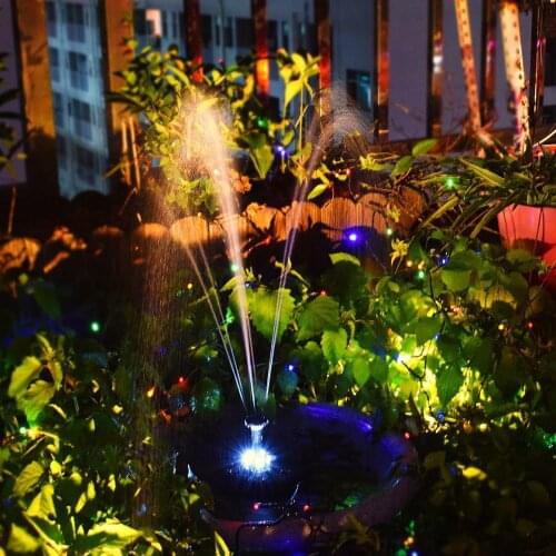 2021 New Outdoor Solar Fountain 320L/H LED Lighting Solar Floating Fountain Pump Aquarium Pool Pond Garden Decoration