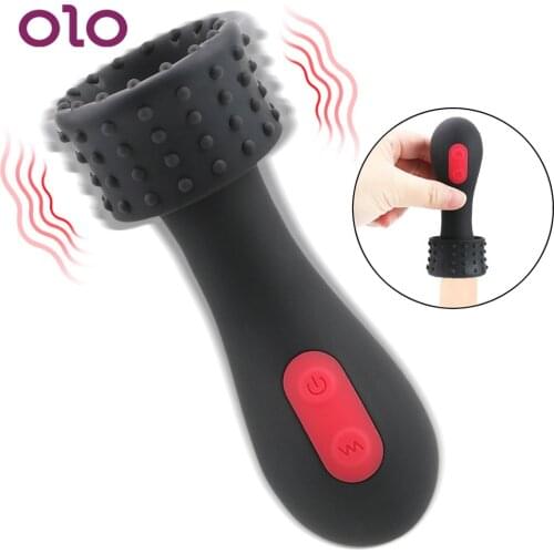 OLO 9 Speed Penis Vibrator Male Masturbators Glans Stimulator Glans Massager Delay Lasting Trainer Vaginal Cup Sex Toy for Men