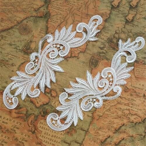 Water Soluble Lace Appliqued White Red 20Pcs/Lot Fabric Flower Venise Lace Sewing Applique Hot Sale Lace Collar