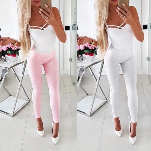 2020 Women Front Slim Fit Pencil Pants Solid Color High Waist Pants Elegant Office Ladies Trousers Workwear Chic Streetwear