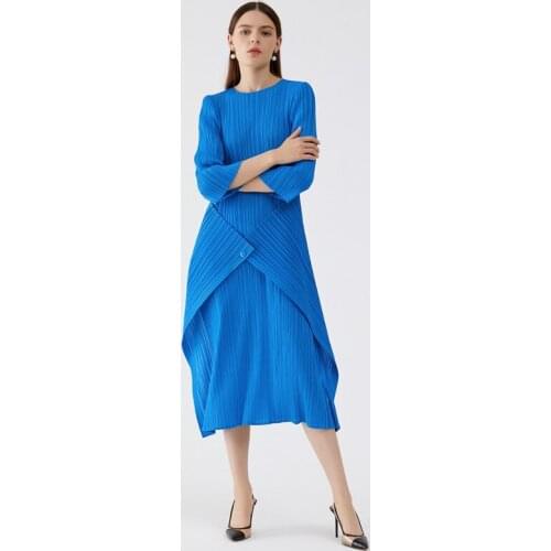 Womens autumn dress 2021 new casual double-joint waist Korean style design niche loose thin temperament dress