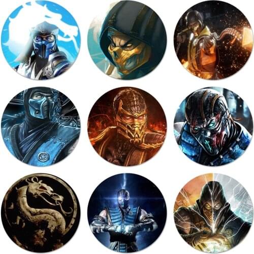 Mortal Kombat Icons Pins Badge Decoration Brooches Metal Badges For Backpack Decoration 58mm