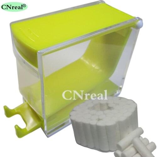 1 Piece Dental Cotton Roll Dispenser & 50 pcs Cotton Roll Press-type Yellow