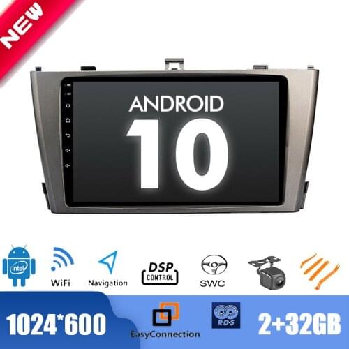 10.1" Android 10.0 Radio for Toyota Avensis 2009-2013 Car Multimedia Player GPS Stereo DSP 2.5D IPS WIFI Bluetooth TPMS