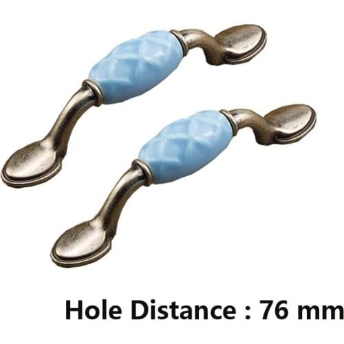 10 pcs Mediterranean Style Ceramic Handle Cupboard Drawer Knobs Kitchen Furniture Pull Handles Hardware Accessories Handle